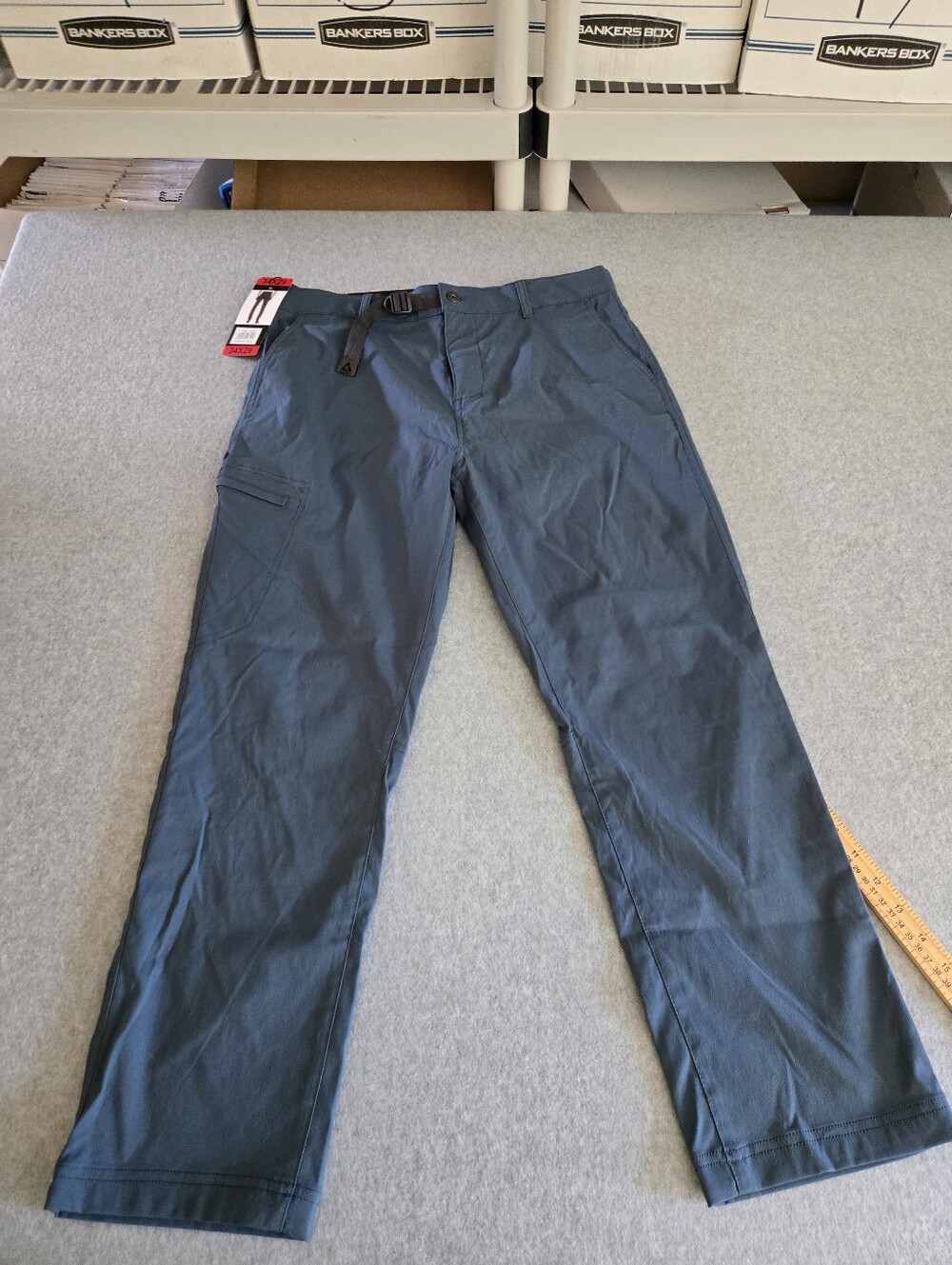 Gerry Venture Commuter Pants Mens 34x29 Stretch Fabric Leg Zip Pocket Blue
